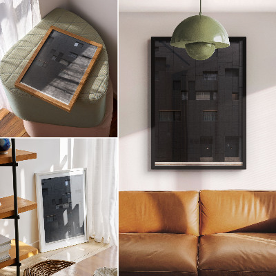 Poster Minimalistische gevel met geometrische vormen in harmonie.