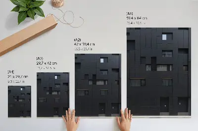 Poster Minimalistische gevel met geometrische vormen in harmonie