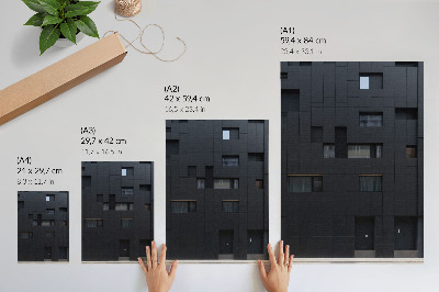 Poster Minimalistische gevel met geometrische vormen in harmonie.