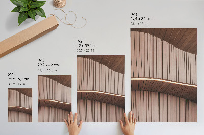 Wandposter Beige, lichte, moderne houten panelen