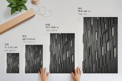 Wandposter Geometrische vormen in grafiet in een moderne stijl