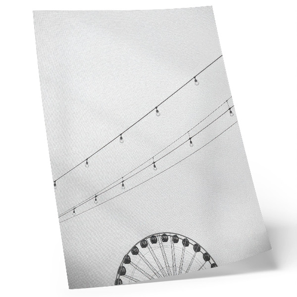 Poster De zwart-witte draden met de lampjes vormen een contrast.