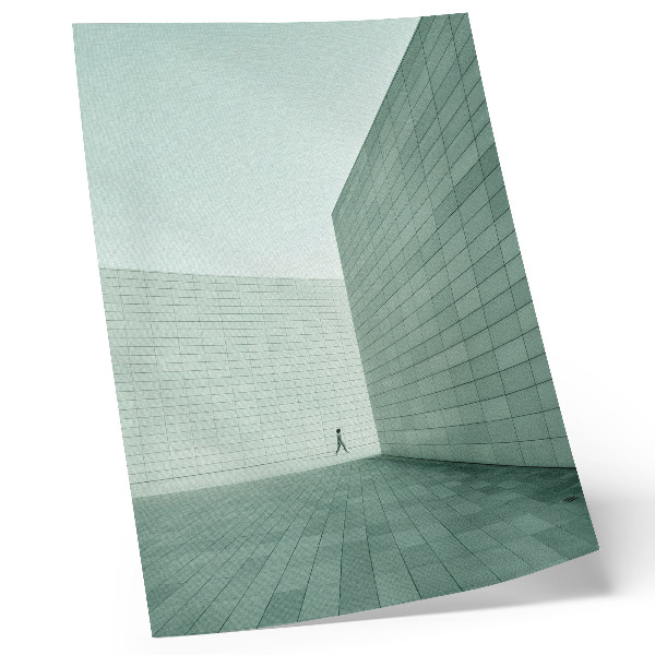 Decoratieve poster Grijze geometrische muren, minimalistische figuren