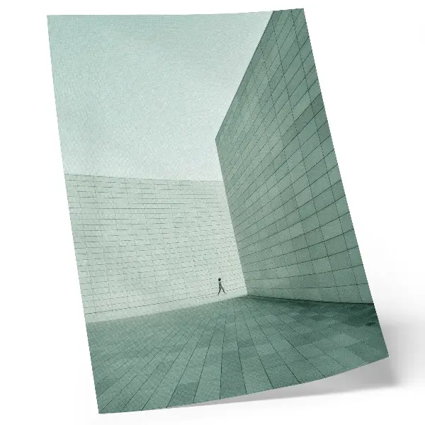 Decoratieve poster met grijze geometrische minimalistische figuren