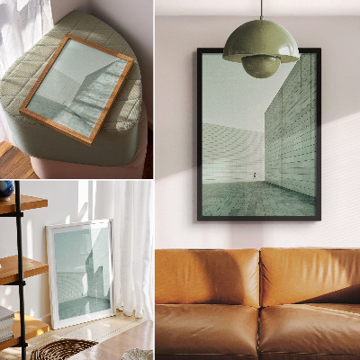 Decoratieve poster Grijze geometrische muren, minimalistische figuren