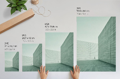 Decoratieve poster Grijze geometrische muren, minimalistische figuren