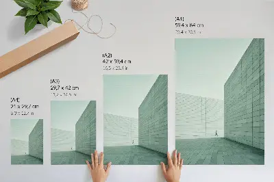 Decoratieve poster met grijze geometrische minimalistische figuren