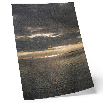 Poster Zee, wolken, zonnestralen, prachtig uitzicht