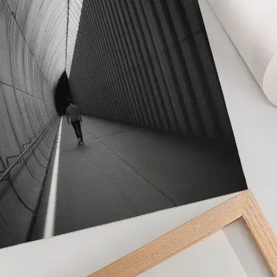 Poster minimalistische tunnelschaduwen met lijnen en perspectief