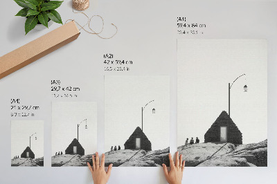 Poster Ruwe geometrie, eenvoud, zwart-wit, minimalisme