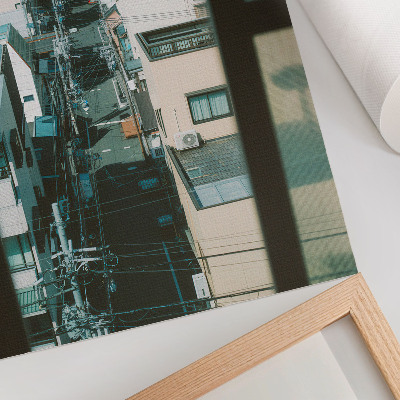 Decoratieve poster Modern stedelijk landschap met bergen