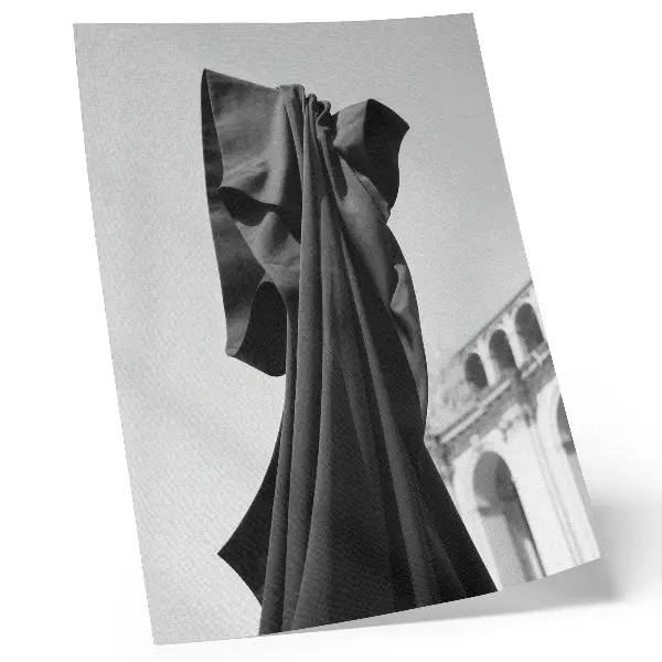 Decoratieve poster minimalistische compositie met textielarchitectuur