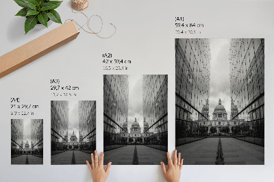 Wandposter Symmetrie van moderne en klassieke architectuur