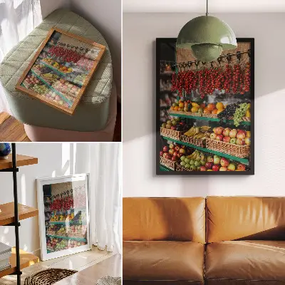 Decoratieve poster kleurrijk fruit met de sfeer van de natuur