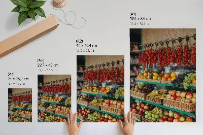 Decoratieve poster kleurrijk fruit met de sfeer van de natuur
