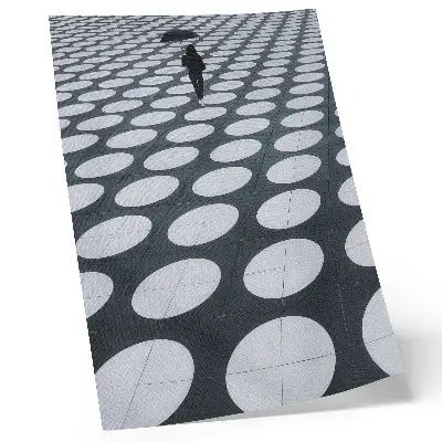 Wandposter met geometrische patronen in zwart-wit contrast