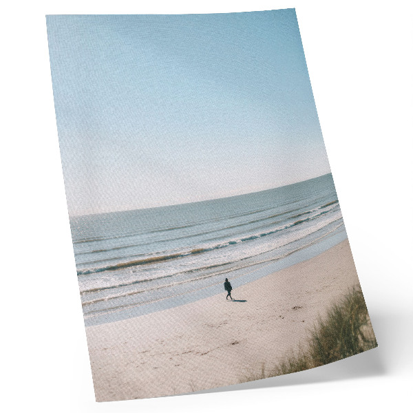 Poster Strand, kalme zee, blauwe lucht, minimalisme, harmonie