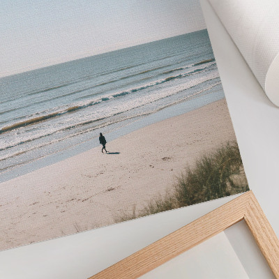 Poster Strand, kalme zee, blauwe lucht, minimalisme, harmonie