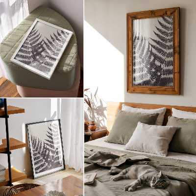 Decoratieve poster Symmetrische bladeren op een lichte achtergrond