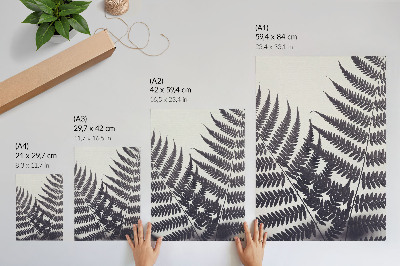 Decoratieve poster Symmetrische bladeren op een lichte achtergrond