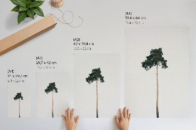 Wandposter Een eenzame boom op een lichte achtergrond met een minimalistische uitstraling.