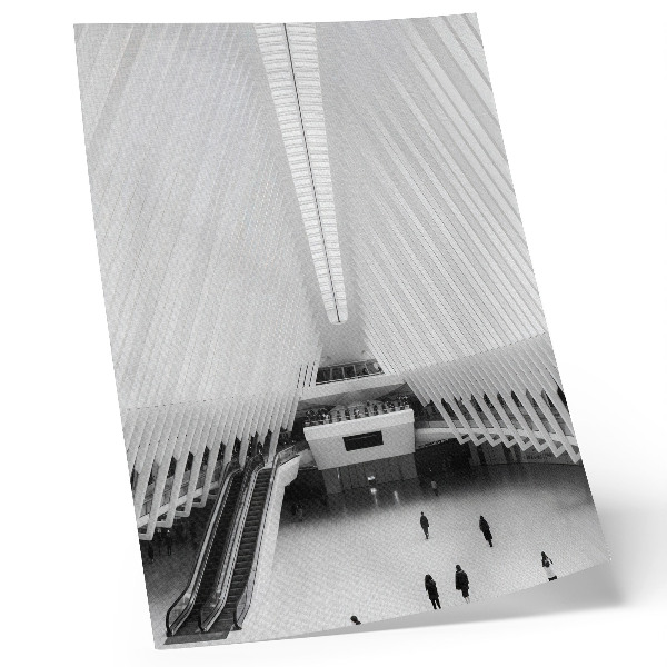 Poster Interieur met moderne lijnen, dynamische compositie en minimalisme.