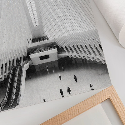 Poster Interieur met moderne lijnen, dynamische compositie en minimalisme.