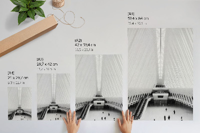 Poster Interieur met moderne lijnen, dynamische compositie en minimalisme.