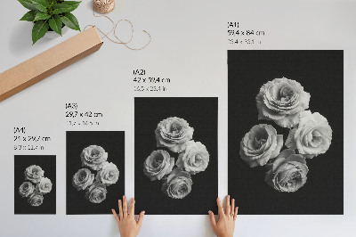 Poster Zwart-witte rozen, minimalisme, klassieke elegantie