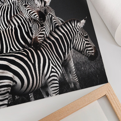 Decoratieve poster Zebra met contrasterende zwarte en witte verticale lijnen