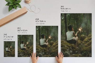 Decoratieve poster Mysterieus boslandschap met een avontuurlijke sfeer