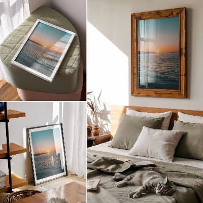 Wandposter Zonsondergang boven het water, een uiterst harmonieus landschap.
