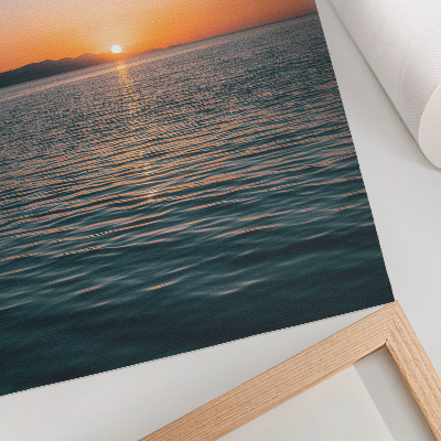 Wandposter Zonsondergang boven het water, een uiterst harmonieus landschap.
