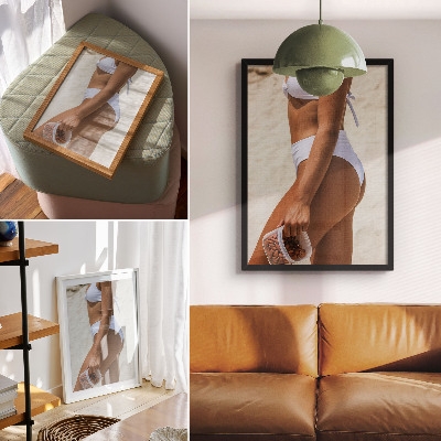 Decoratieve poster Zomerse strandscène met heldere kleuren en een natuurlijke uitstraling.