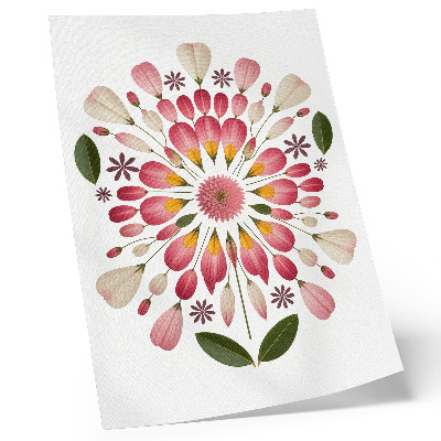 Decoratieve poster Bloemenmandala symmetrie roze crème groen