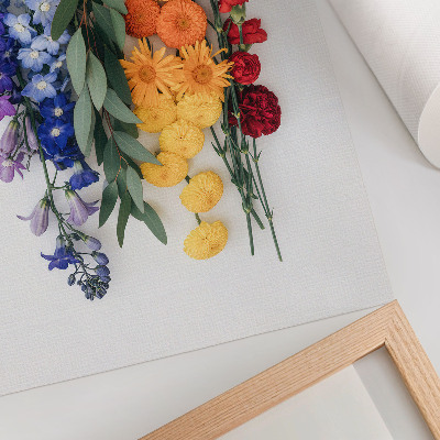 Wandposter Bloemen in een verticale lijn, levendige kleuren, harmonie, natuur