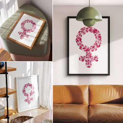 Poster Bloemblaadjes in de vorm van een symbool van lichtheid