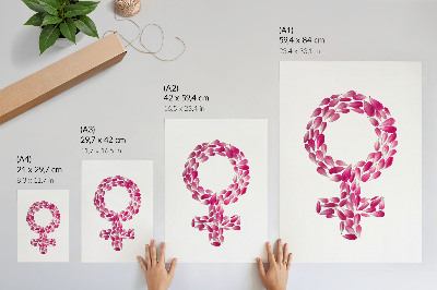 Poster Bloemblaadjes in de vorm van een symbool van lichtheid
