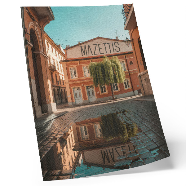 Decoratieve poster Reflectie van warme kleuren in stedelijke architectuur