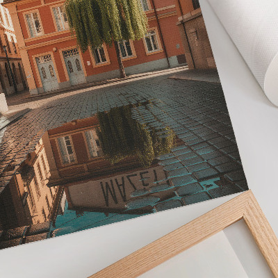 Decoratieve poster Reflectie van warme kleuren in stedelijke architectuur