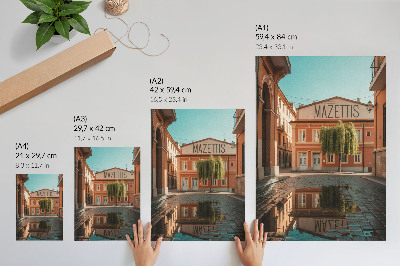 Decoratieve poster Reflectie van warme kleuren in stedelijke architectuur