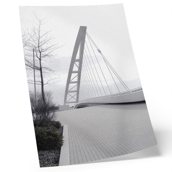 Wandposter Minimalistische moderne brugconstructie
