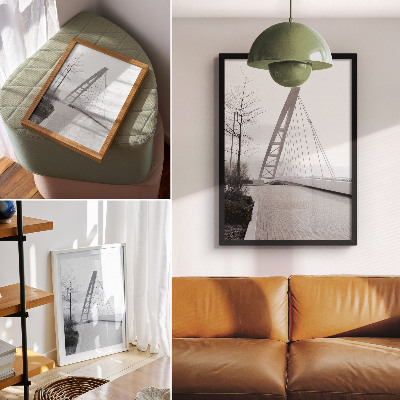 Wandposter Minimalistische moderne brugconstructie