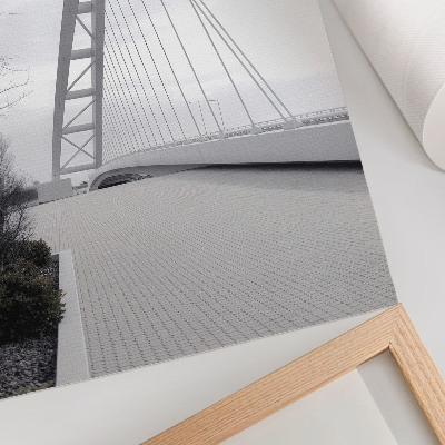 Wandposter Minimalistische moderne brugconstructie