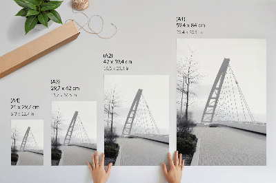 Wandposter Minimalistische moderne brugconstructie