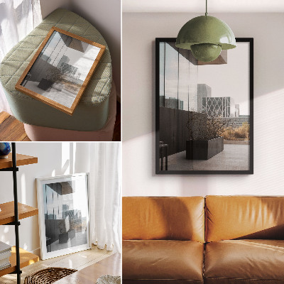 Poster Moderne gebouwen en dorre takken