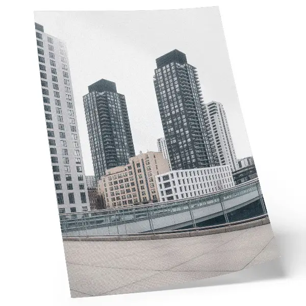 Decoratieve poster moderne wolkenkrabbers met een minimalistische en strakke uitstraling