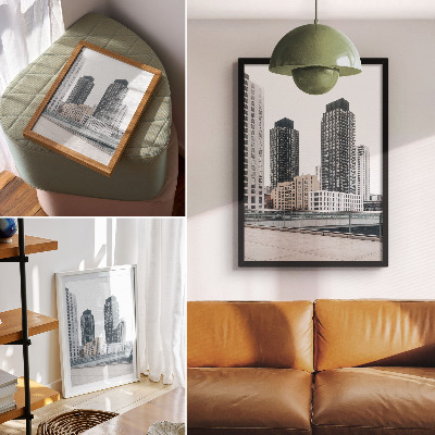 Decoratieve poster Moderne wolkenkrabbers, een minimalistische, strakke uitstraling
