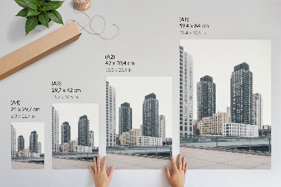Decoratieve poster Moderne wolkenkrabbers, een minimalistische, strakke uitstraling