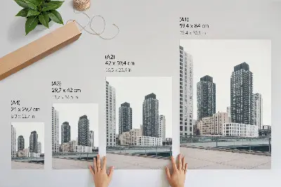 Decoratieve poster moderne wolkenkrabbers met een minimalistische en strakke uitstraling